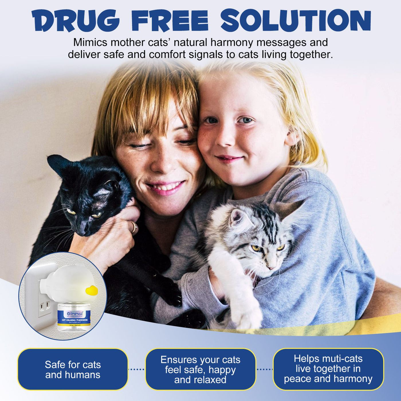 Beruhigungsset für Katzen | Pheromon-Therapie-Diffusor | Stressabbau & Anti-Sprüh-System