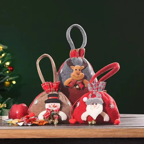 Weihnachten Geschenkbeutel | Stoffbeutel mit Kordelzug | Verschiedene Designs | Wiederverwendbar