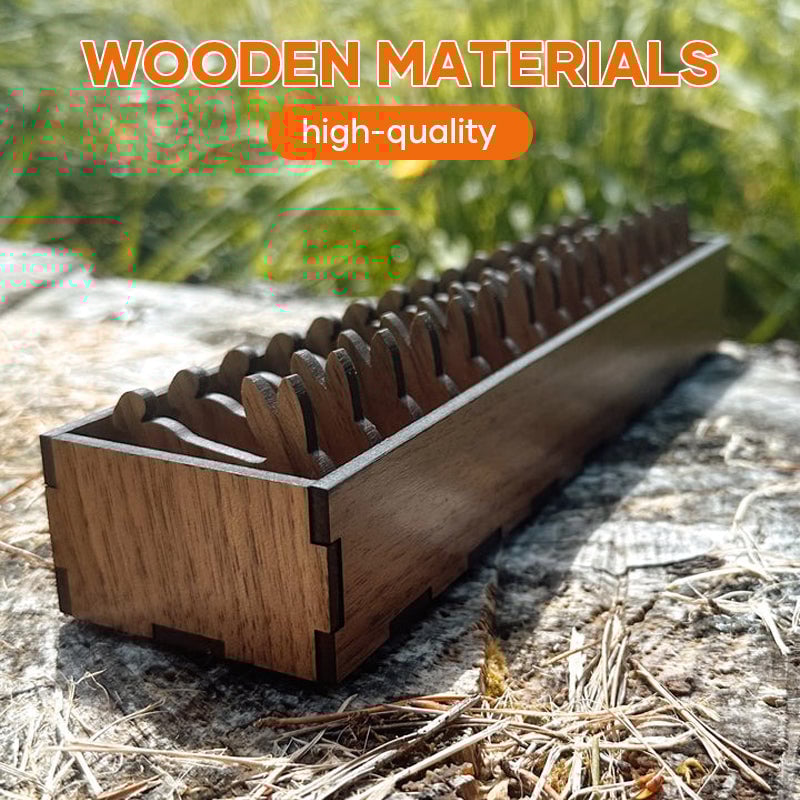 Holz Garnspulen Set | 15 Hasen Spulen + Organizer-Box | Stickgarn Aufbewahrung