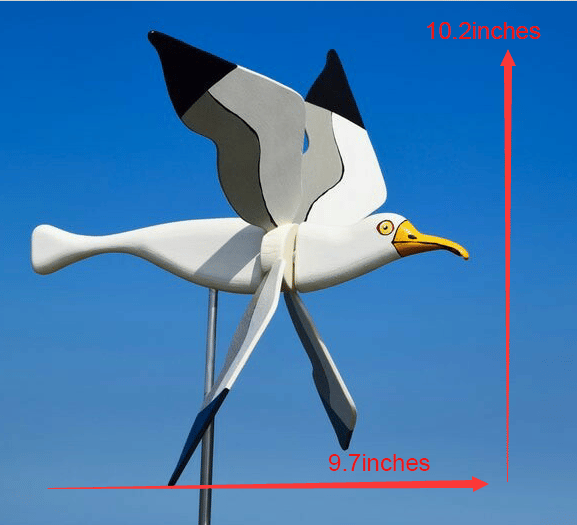 Handgefertigtes Windspiel Vogel-Windmühle | Gartendeko mit Edelstahl-Stab | Verschiedene Designs