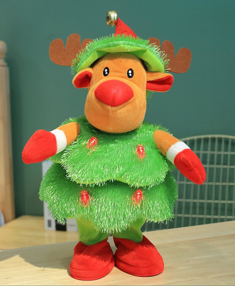 Weihnachts Deko Figur | Singend & Tanzend | Plüsch Geschenk für Kinder & Erwachsene