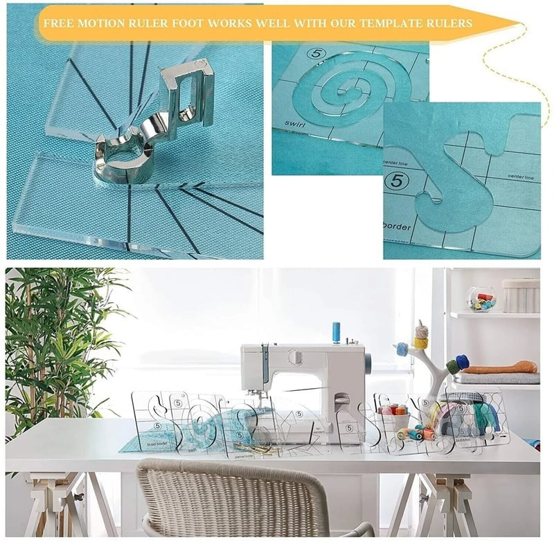 Garment Ruler Set | 11-teiliges Quiltlineal-Set | Nähschablonen aus Acryl | Präzises Nähen & Quilten