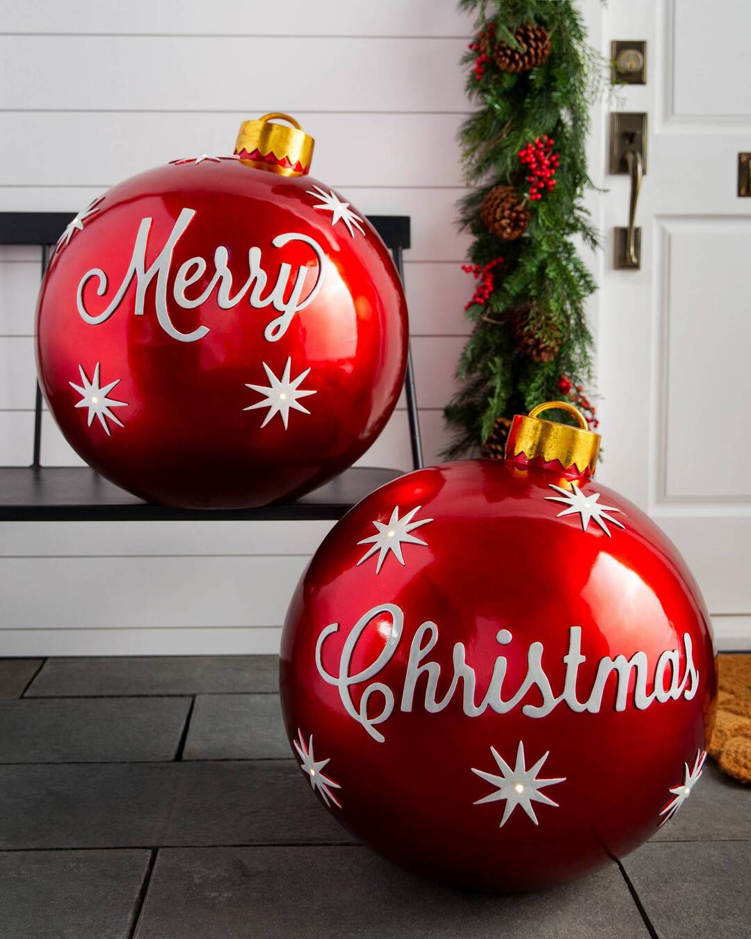 Weihnachts Deko Kugeln aufblasbar | PVC Outdoor Kugeln | Wetterfest & Wiederverwendbar | Verschiedene Designs