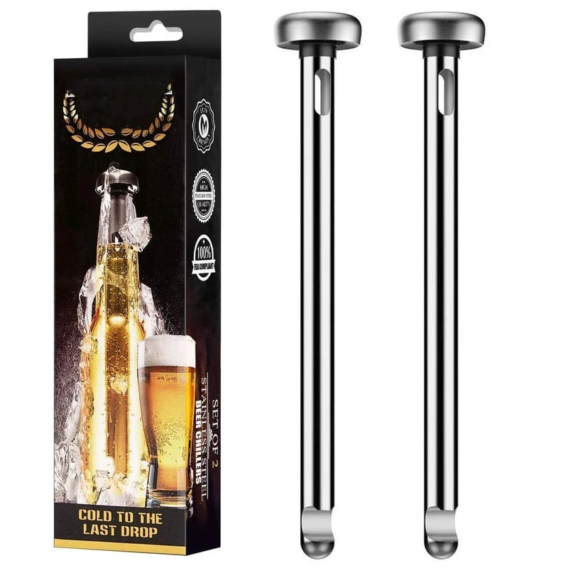Edelstahl Bierkühler Stick | In-Flaschen Kühlstab | Hält Getränke bis zu 45 Min. eiskalt