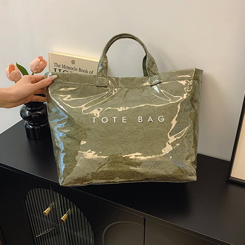 Damen Tragetasche | Große Tragetasche | Stylisch & Funktional | Kraftpapier & Polyester