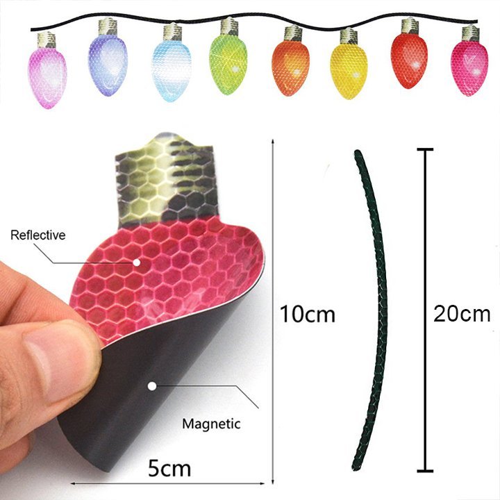 Weihnachts-Magnet Deko | Reflektierende Glühbirnen-Magnete | Für Auto, Kühlschrank & Metallflächen
