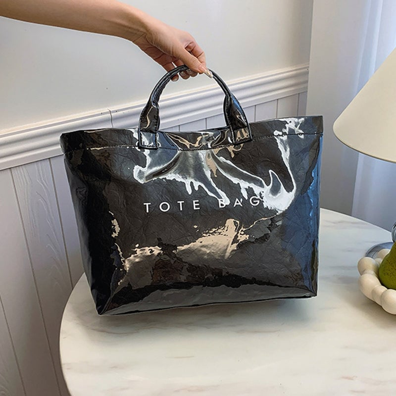 Damen Tragetasche | Große Tragetasche | Stylisch & Funktional | Kraftpapier & Polyester