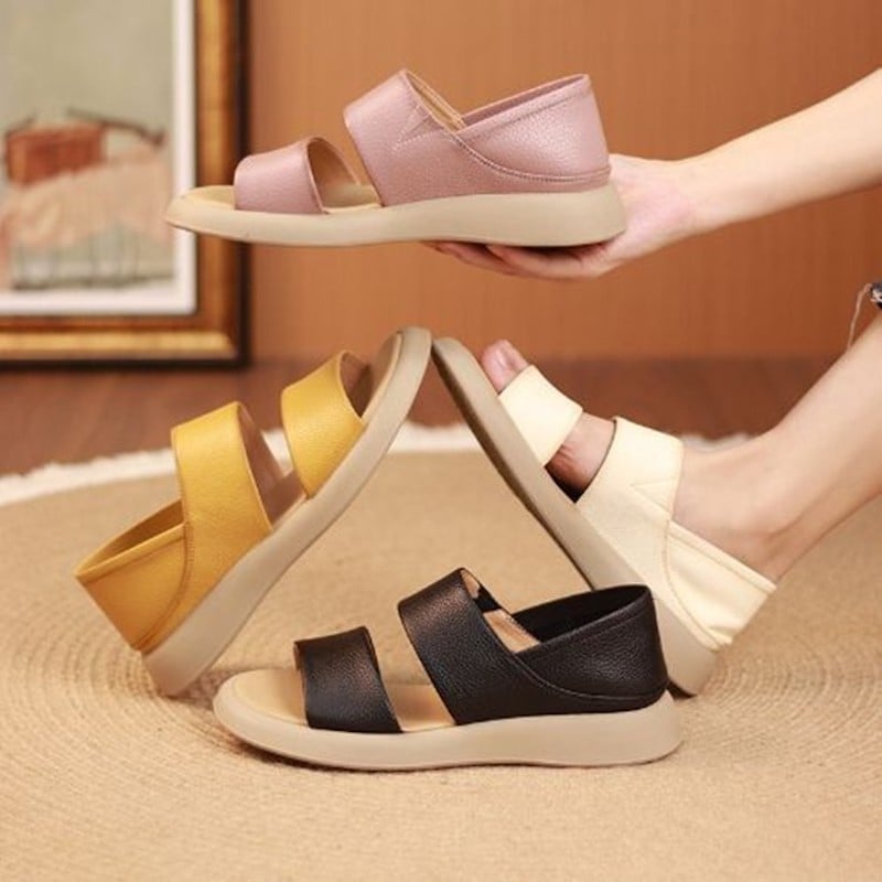 Damen Sandalen | Bequeme Plateausohle | Rutschfest & Atmungsaktiv | Slip-On Design