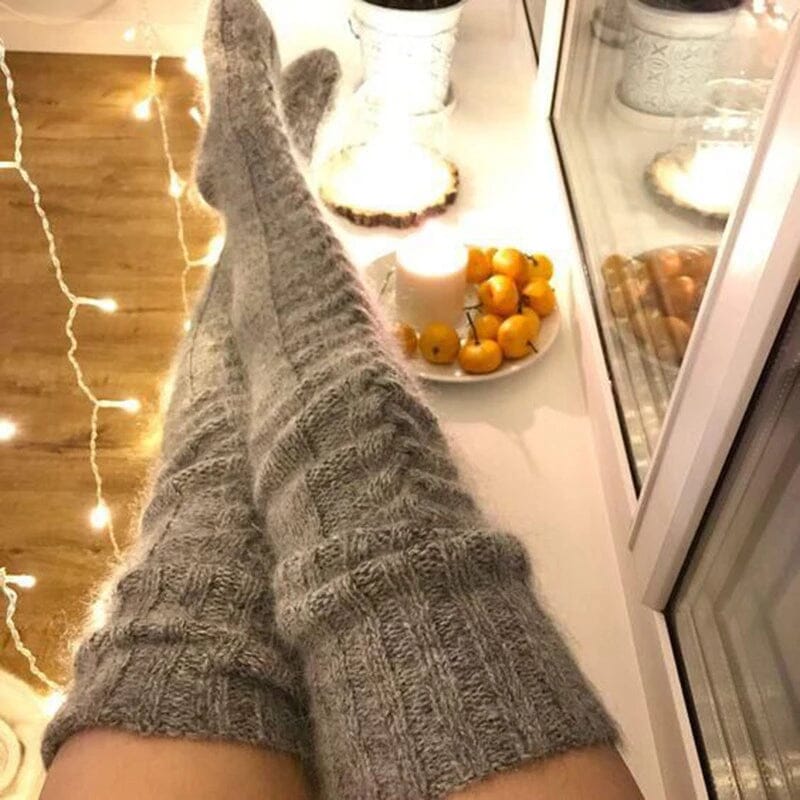 Damen Overknee Socken | Warm & Windabweisend | Winter Kuschelsocken
