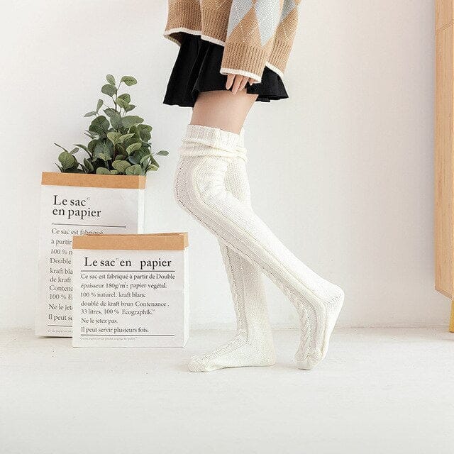 Damen Overknee Socken | Warm & Windabweisend | Winter Kuschelsocken