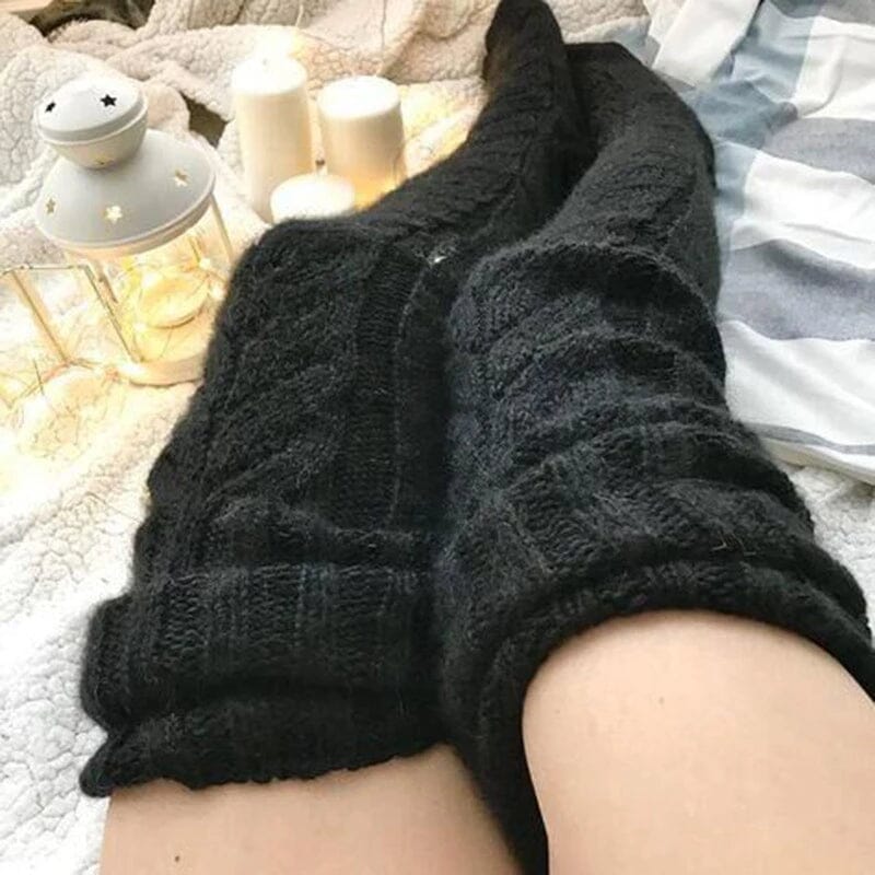 Damen Overknee Socken | Warm & Windabweisend | Winter Kuschelsocken