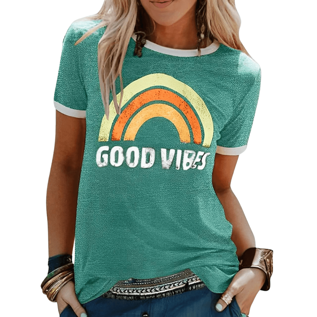 Tatiana – Retro Good Vibes Grafik-T-Shirt für Damen