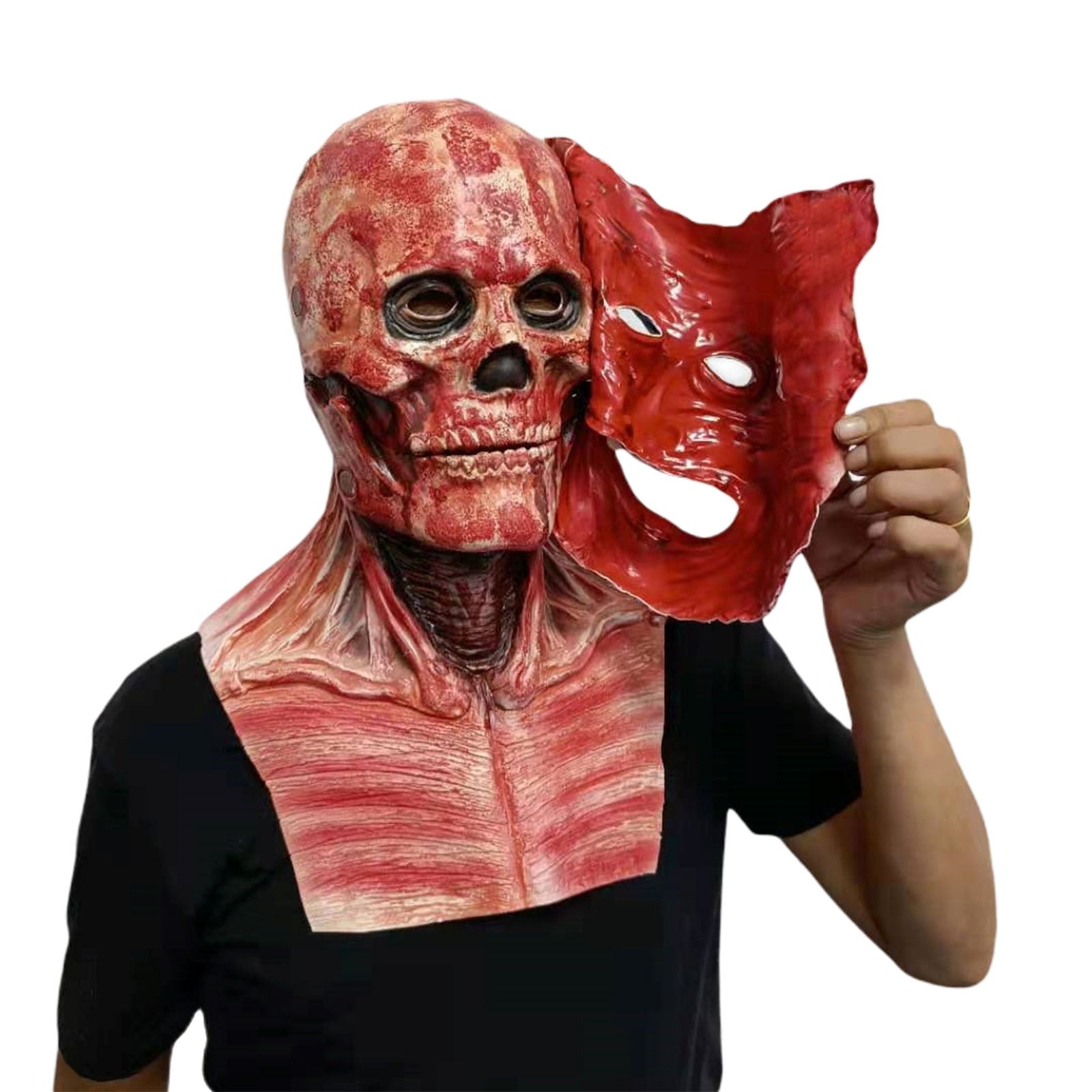 Realistische Schädelmaske für Halloween | Vollgesichtsmaske aus Silikon | Atmungsaktiv & Abnehmbar mit Magneten