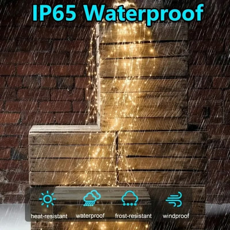 LED Lichterkette | Flexibler Kupferdraht | Warmweiß | IP65 Wasserdicht | USB-Betrieb