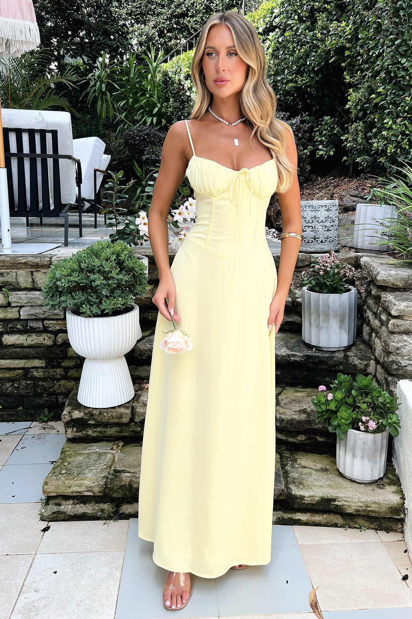 Melisande – Elegantes Maxi-Kleid mit Spaghettiträgern für Damen