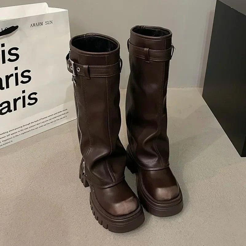 Ambrose Kniehohe Plateau-Stiefel