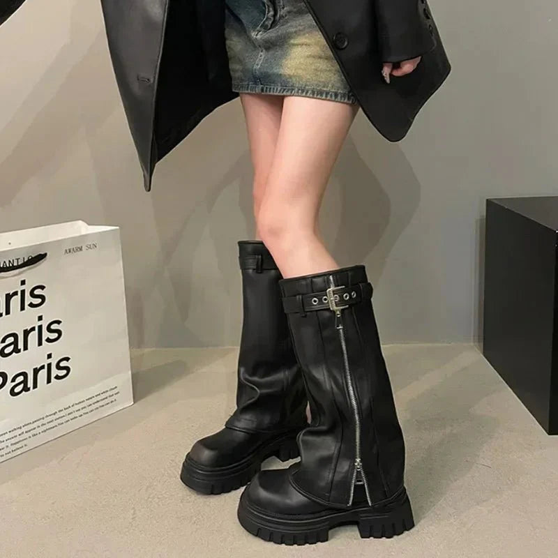 Ambrose Kniehohe Plateau-Stiefel