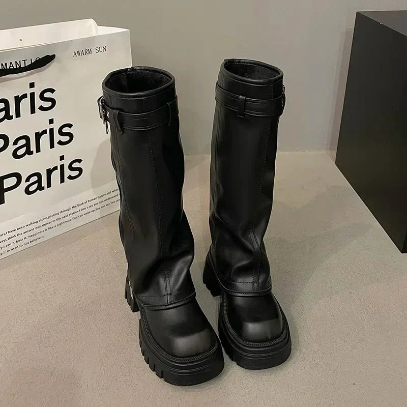 Ambrose Kniehohe Plateau-Stiefel
