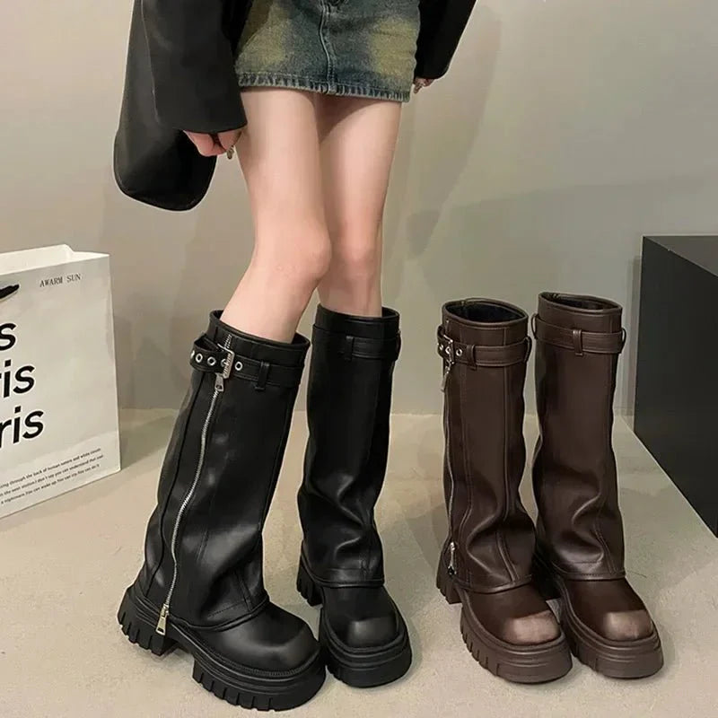 Ambrose Kniehohe Plateau-Stiefel