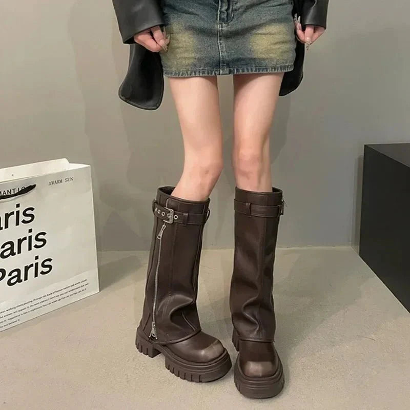 Ambrose Kniehohe Plateau-Stiefel