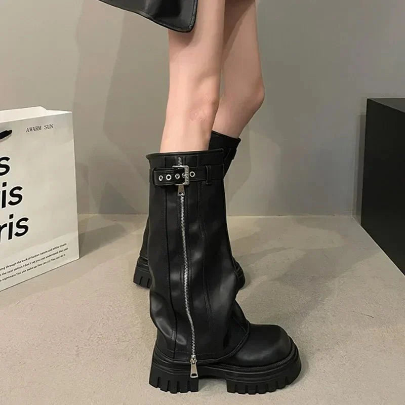 Ambrose Kniehohe Plateau-Stiefel