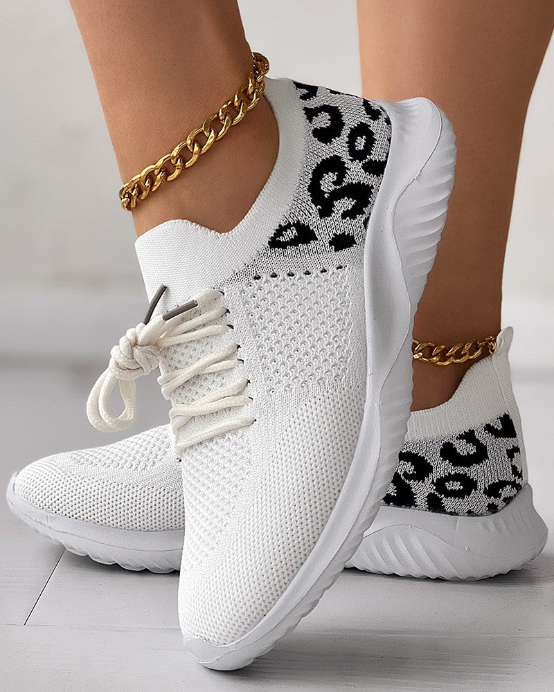Karin Atmungsaktive Sneakers mit Leopardenmuster