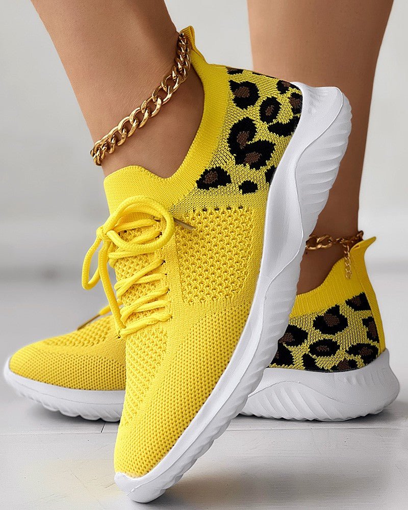 Karin Atmungsaktive Sneakers mit Leopardenmuster
