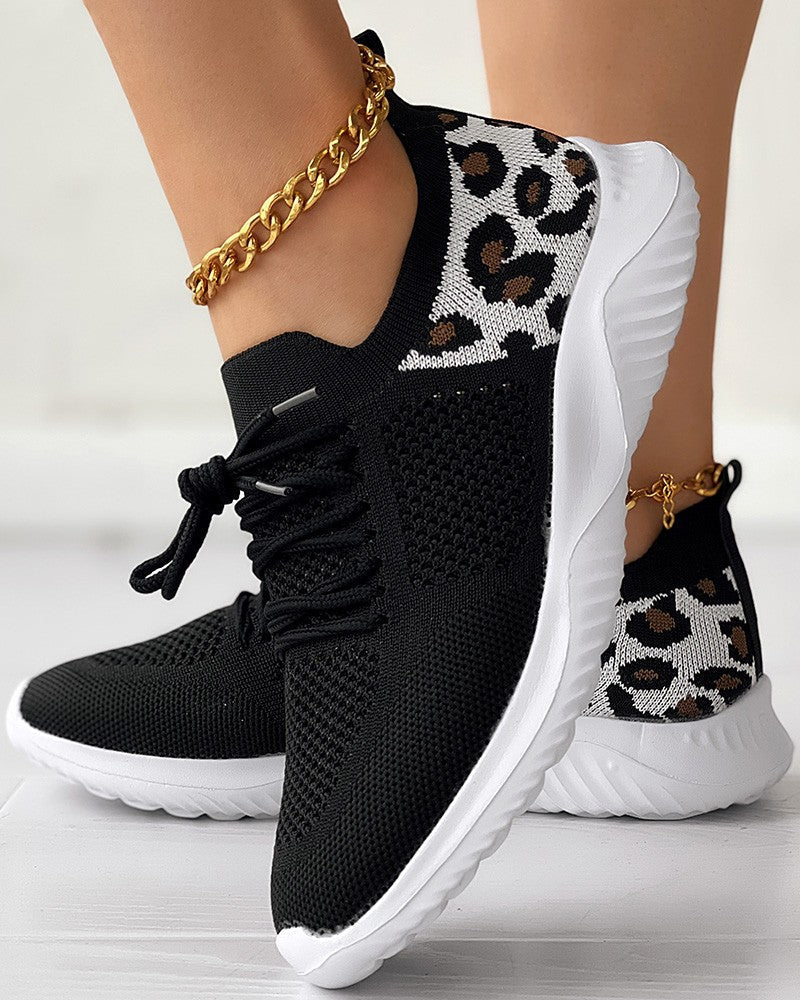 Karin Atmungsaktive Sneakers mit Leopardenmuster