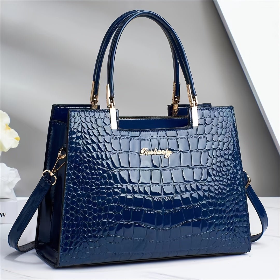 Melinda Glänzende Krokodil Handtasche