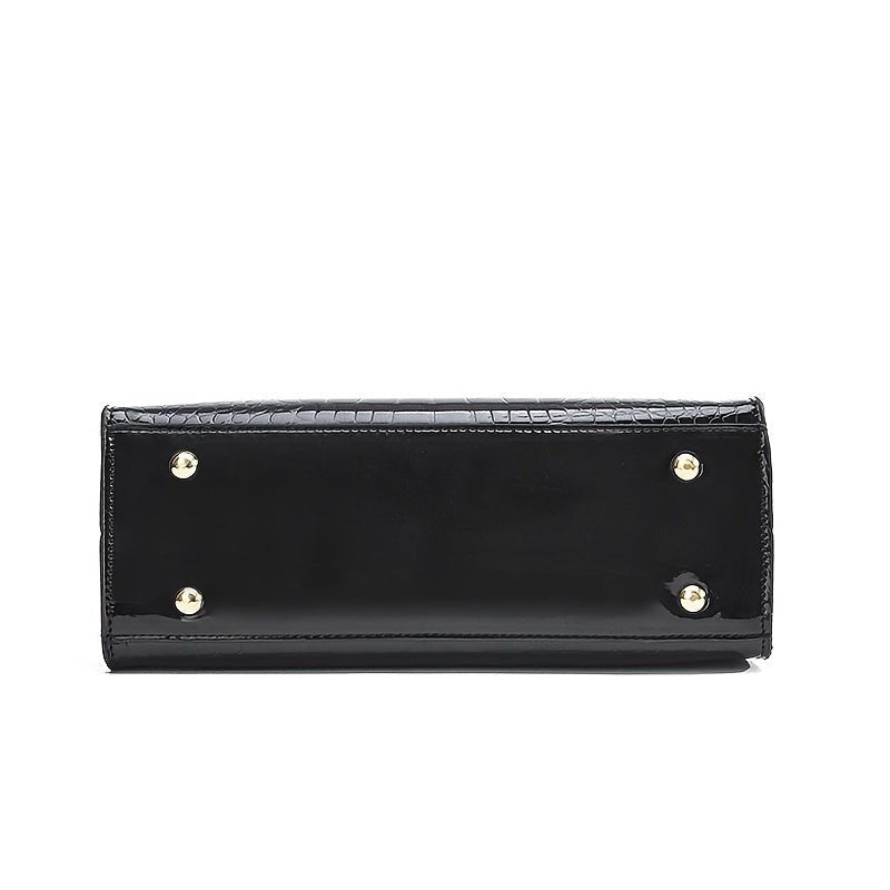 Melinda Glänzende Krokodil Handtasche