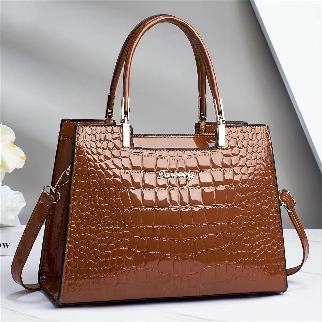 Melinda Glänzende Krokodil Handtasche