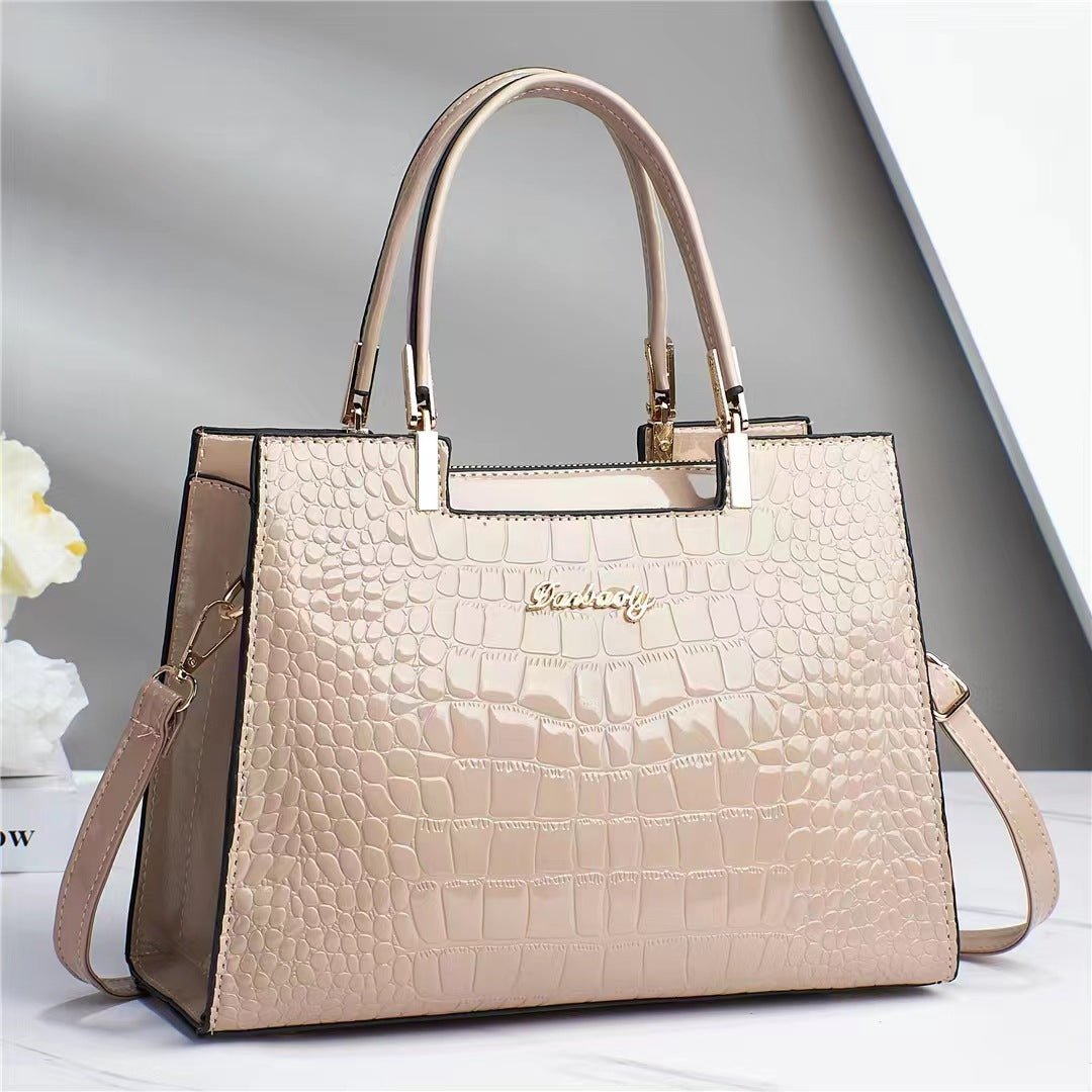 Melinda Glänzende Krokodil Handtasche