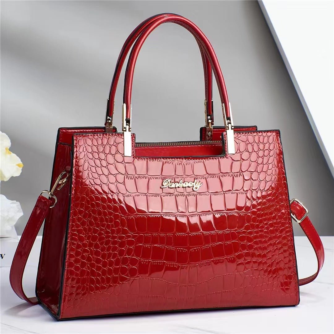 Melinda Glänzende Krokodil Handtasche