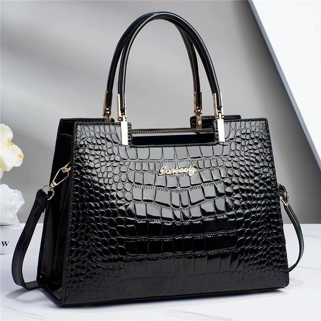 Melinda Glänzende Krokodil Handtasche