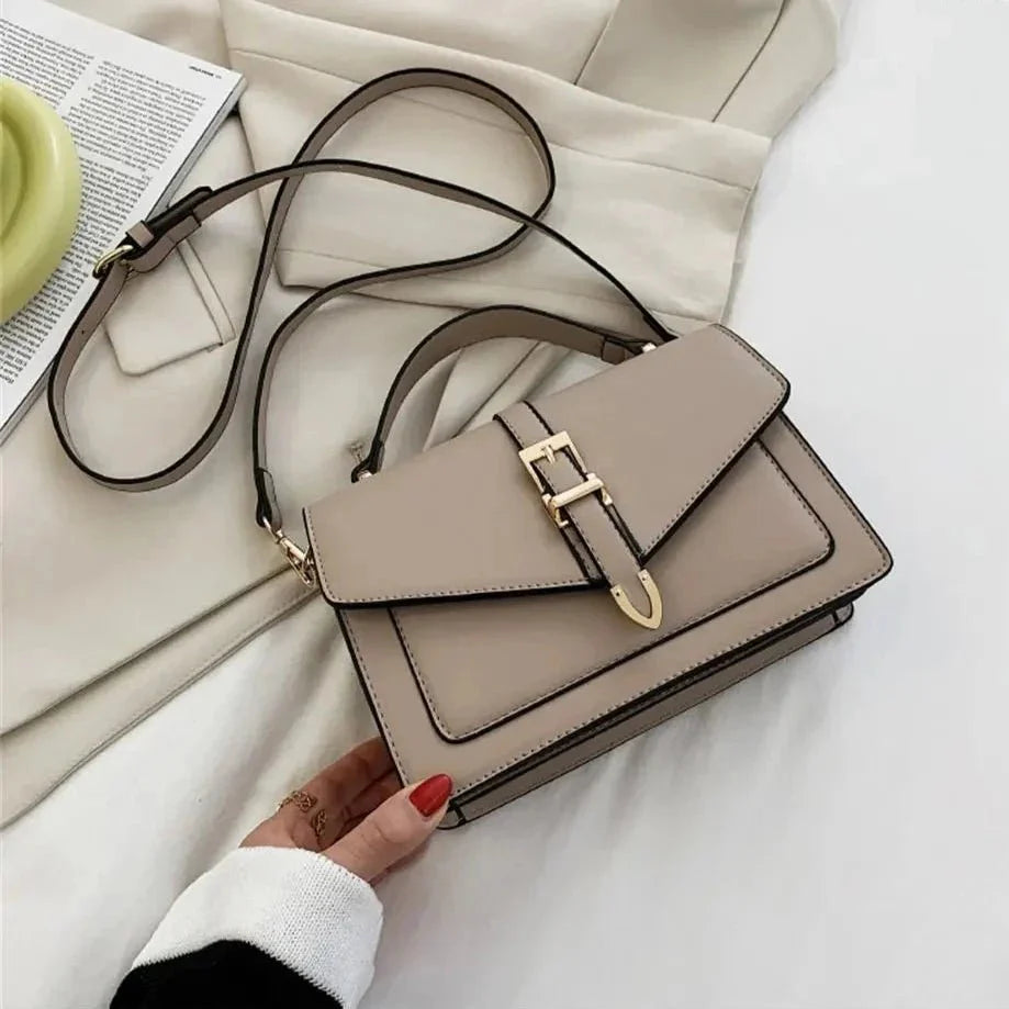 Olive Flap Leder-Umhängetasche