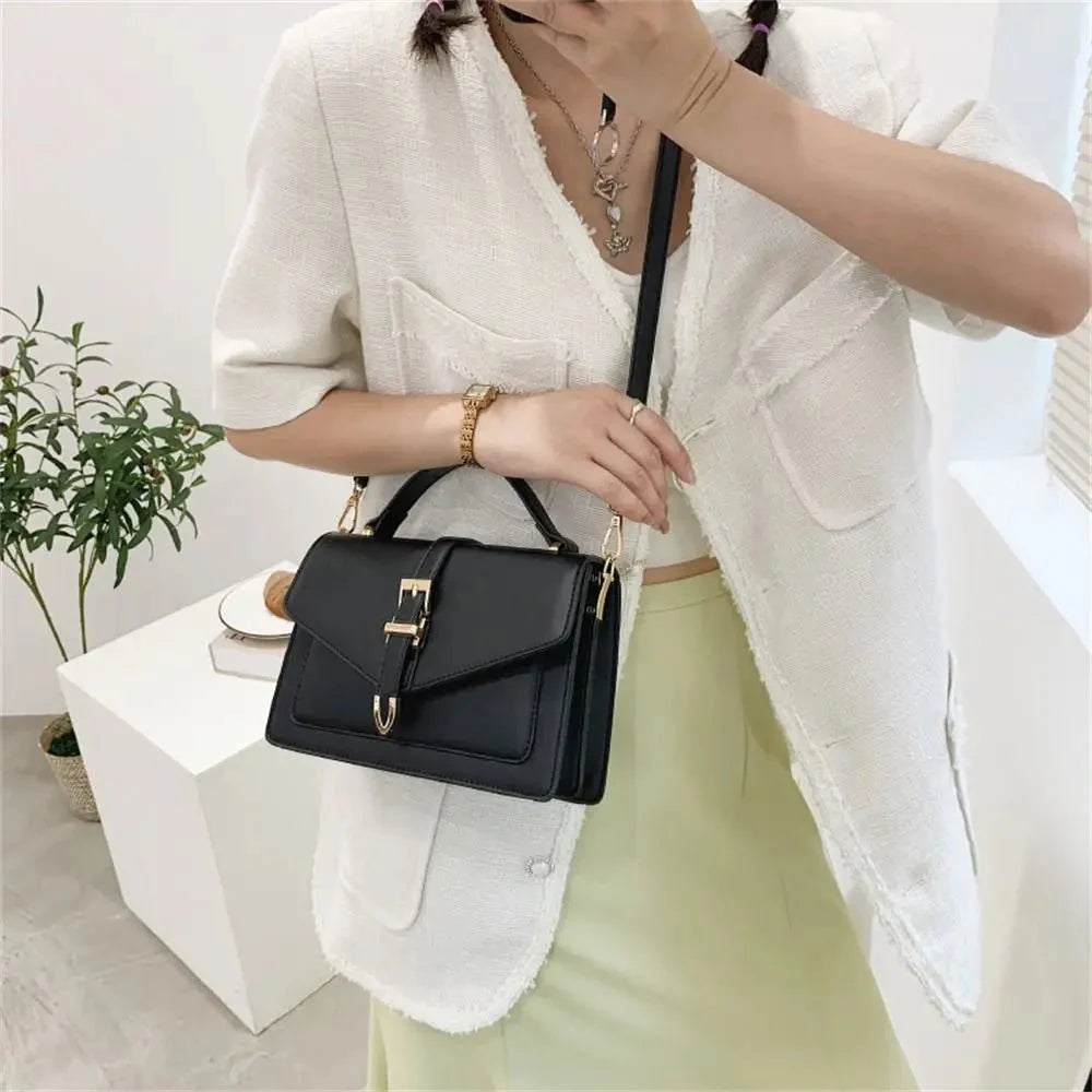 Olive Flap Leder-Umhängetasche