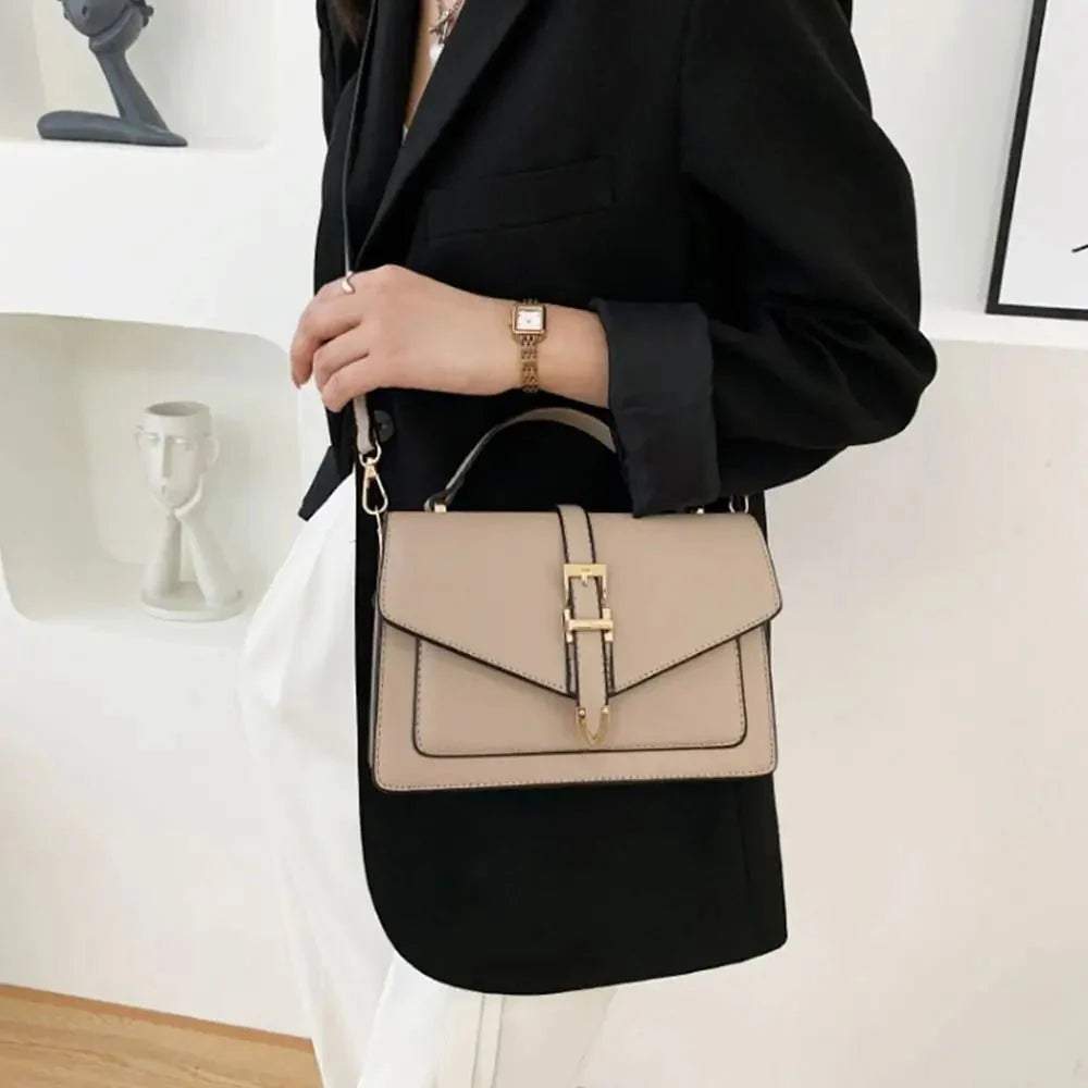 Olive Flap Leder-Umhängetasche