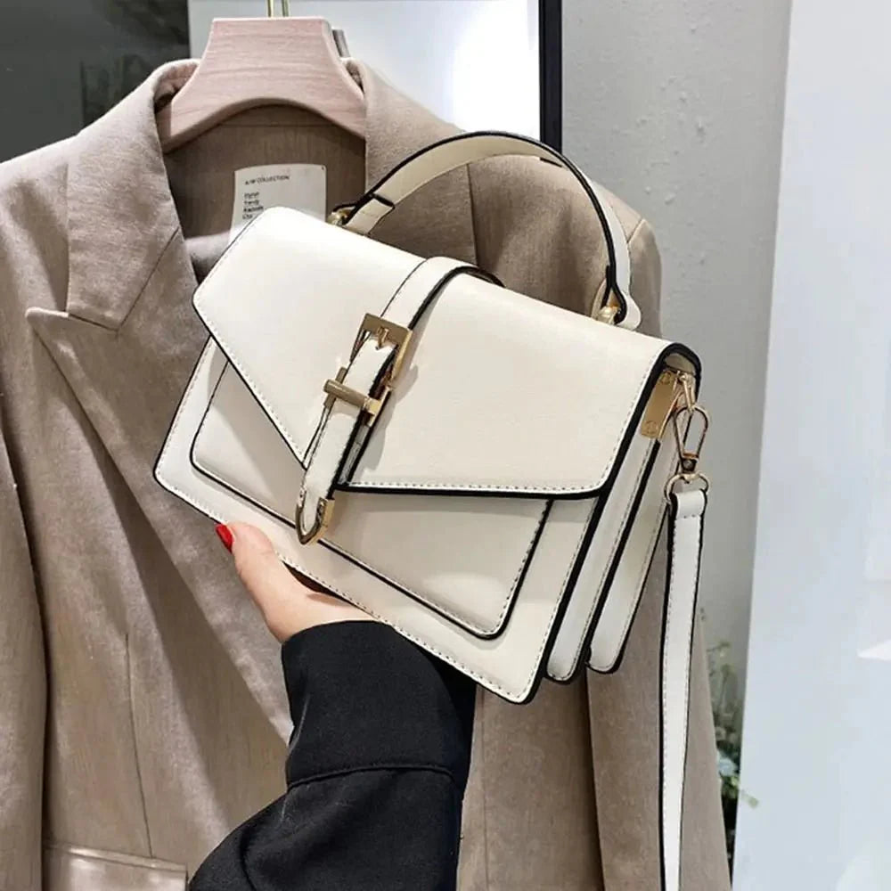 Olive Flap Leder-Umhängetasche
