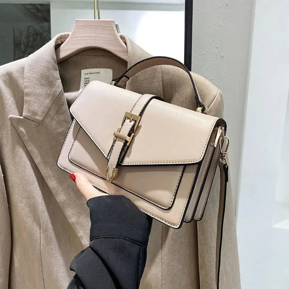 Olive Flap Leder-Umhängetasche
