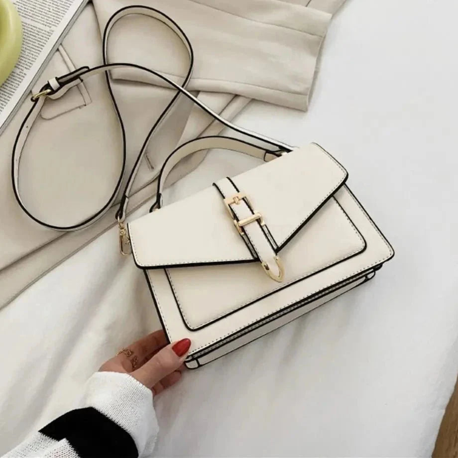 Olive Flap Leder-Umhängetasche