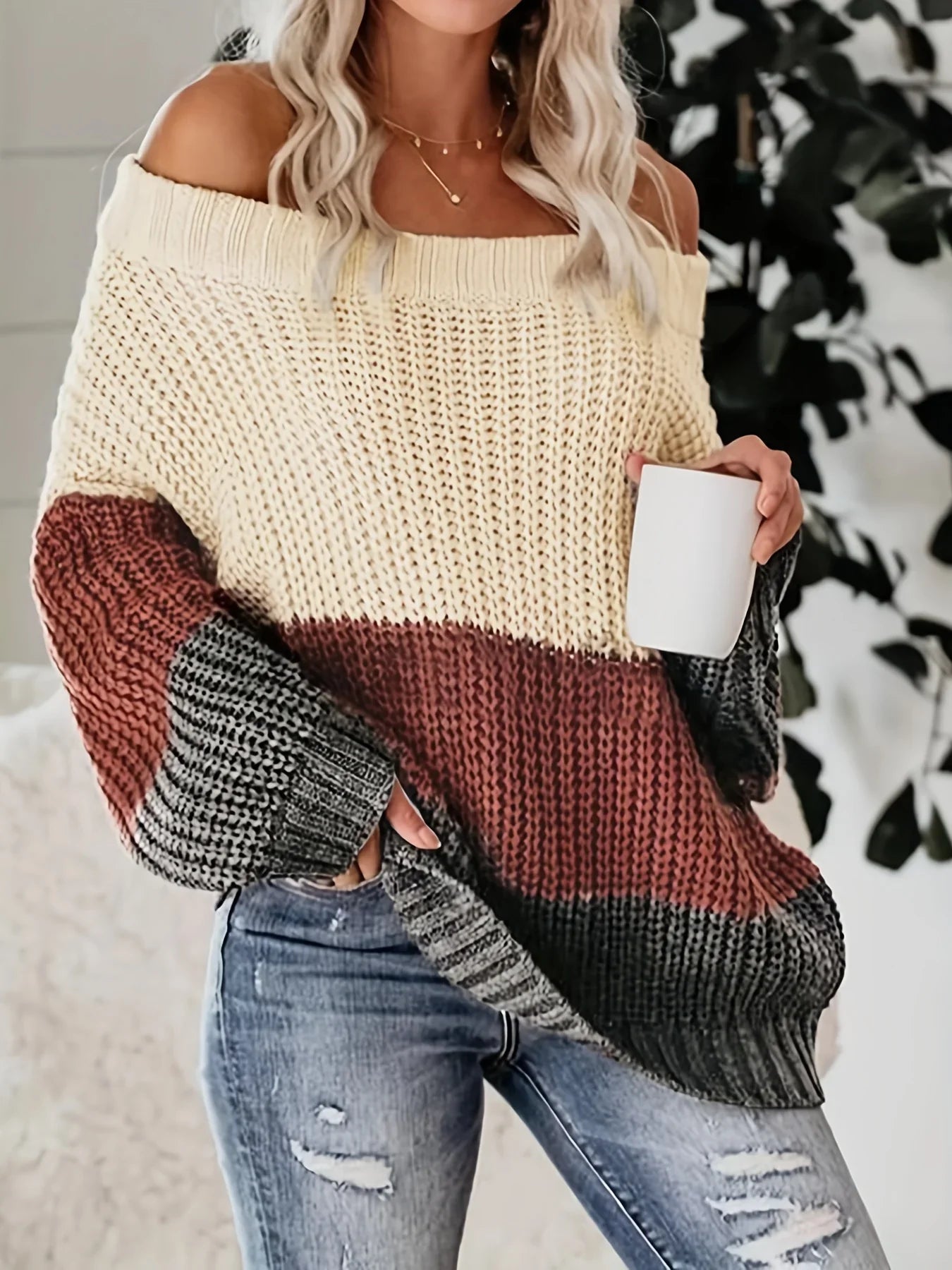Karyll | Müheloser Stil Chic Komfort Schulterfreier Strickpullover