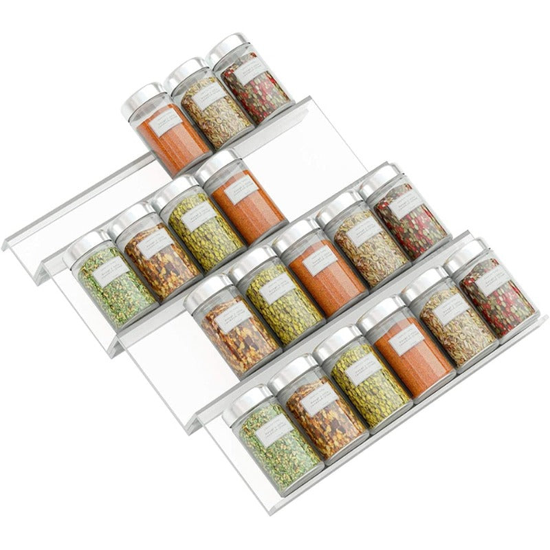 Gewürz-Organizer Acryl | Transparent | 4-Stufig Verstellbar für Schubladen