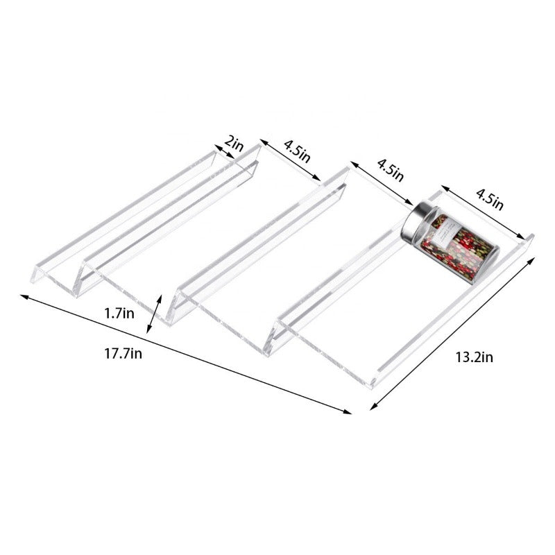 Gewürz-Organizer Acryl | Transparent | 4-Stufig Verstellbar für Schubladen