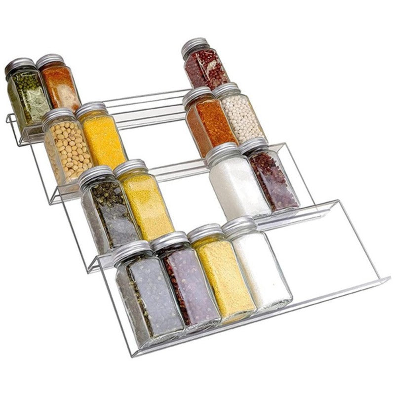 Gewürz-Organizer Acryl | Transparent | 4-Stufig Verstellbar für Schubladen
