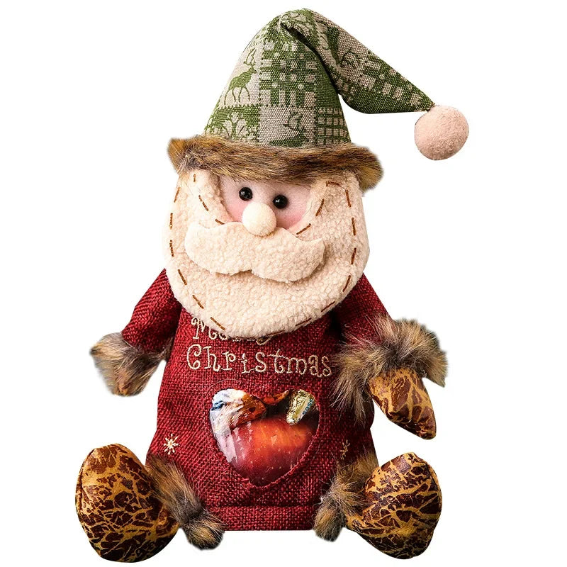 Weihnachtliche Geschenkbeutel | Wiederverwendbare Geschenkverpackung mit Santa & Schneemann Design