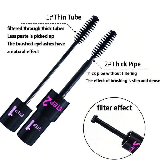 2+2 Gratis | Wimperntusche Volumen 4x | Langanhaltend & Wischfest bis 24h | Wasserfest Mascara Schwarz