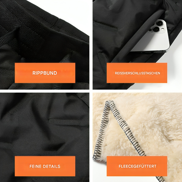 Wasserdichte Unisex-Thermohose mit Fleecefutter