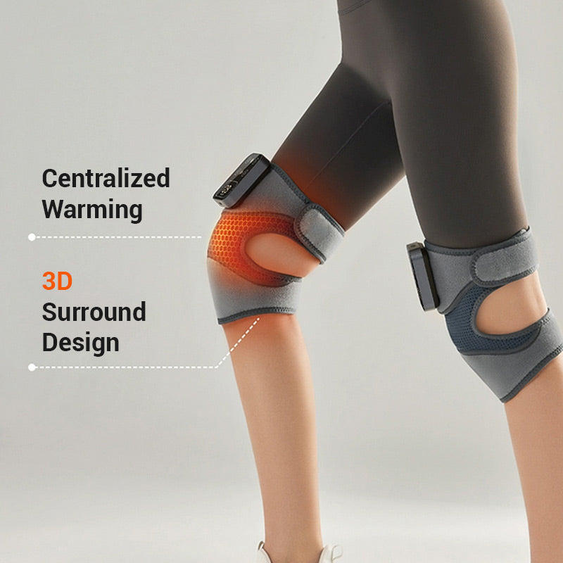 Beheizte Kniebandage mit Massage | Wärmetherapie & Vibrationsmodi | USB/Netzadapter | Verstellbar & Atmungsaktiv