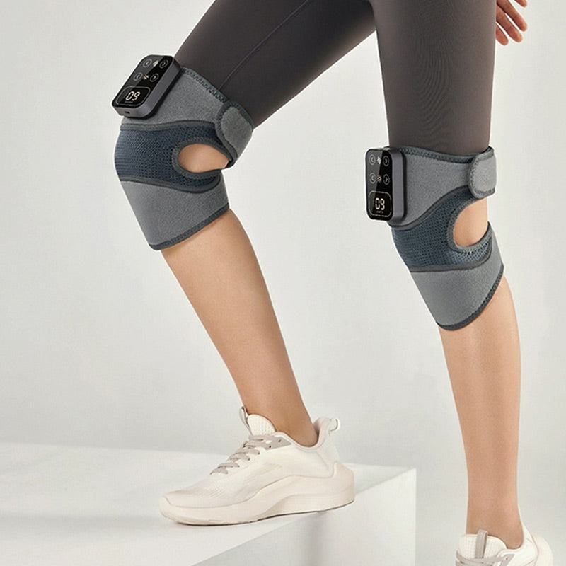 Beheizte Kniebandage mit Massage | Wärmetherapie & Vibrationsmodi | USB/Netzadapter | Verstellbar & Atmungsaktiv