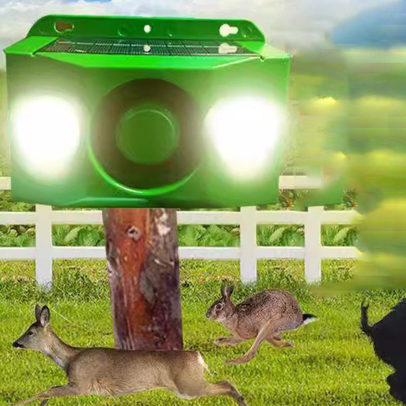 Solar Abwehrgerät mit Licht & Ton | Tiervertreiber | Wetterfest | Solar LED Blitzlicht & Alarm für Außenbereiche